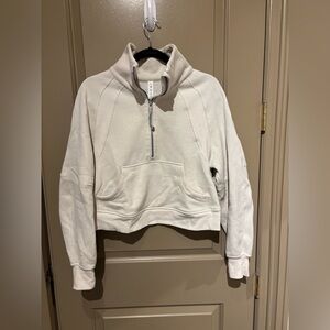 Lululemon Cream Cropped Quarterzip Sweatshirt